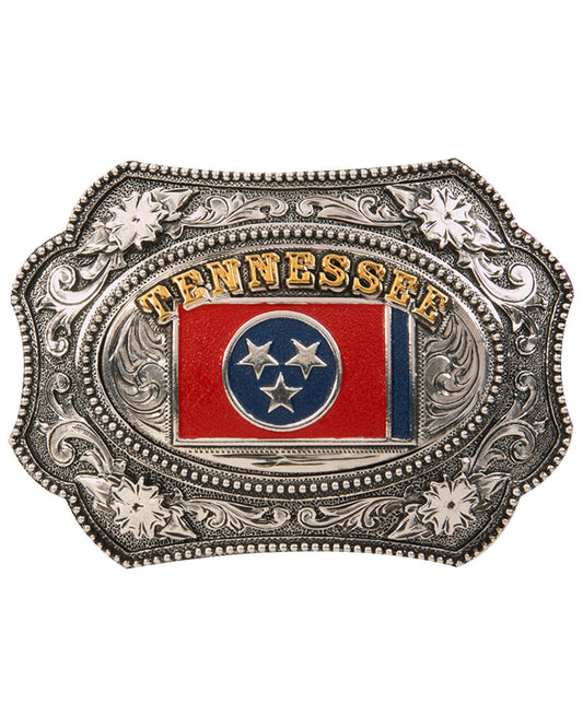 Men's Tennessee Flag Regional Buckle Silver
