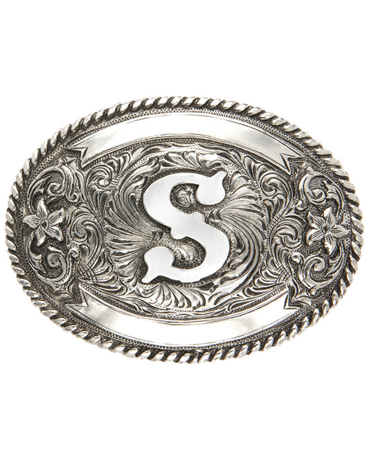 Initial S Belt Buckle Silver