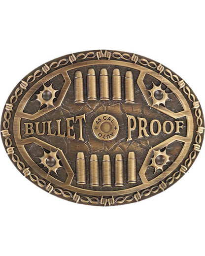 Men's Bullet Proof Belt Buckle Medium Brown