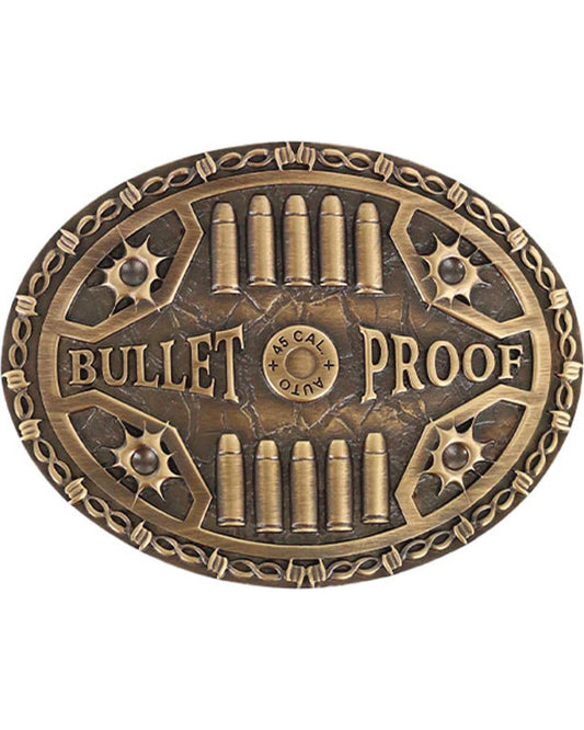 Men's Bullet Proof Belt Buckle Medium Brown