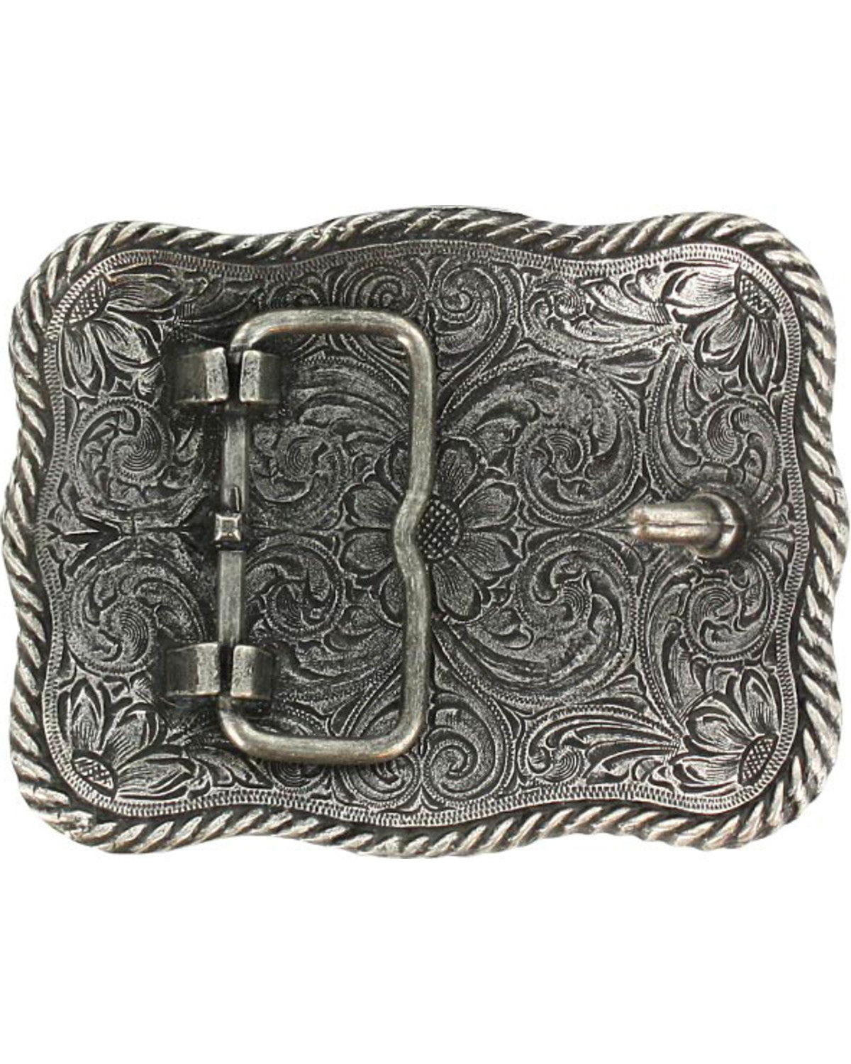 Texas Longhorn Belt Buckle Silver