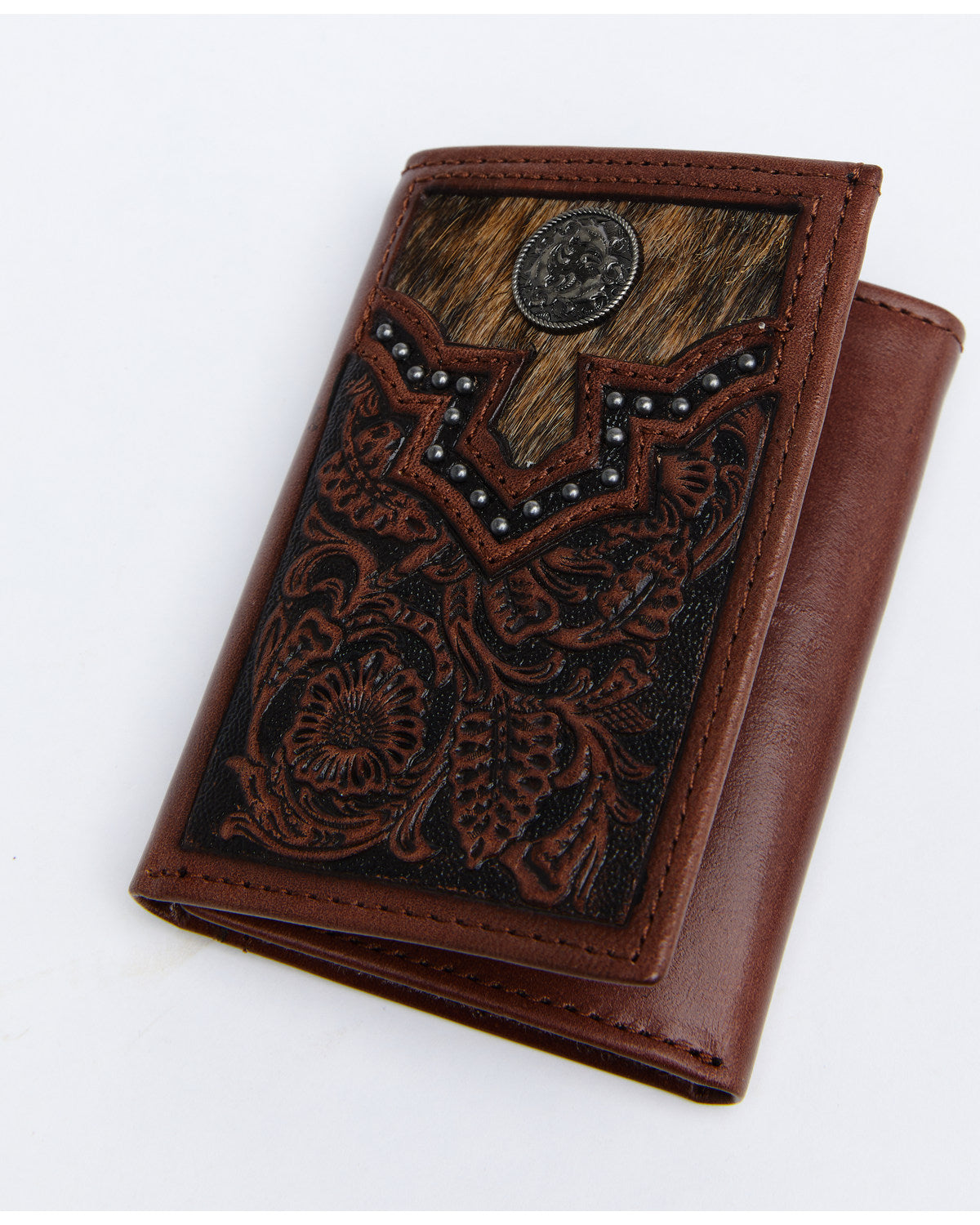 Men's Hair-On Trifold Wallet Brown