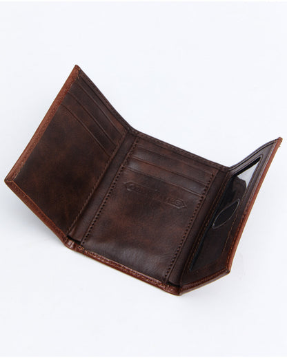 Men's Hair-On Trifold Wallet Brown