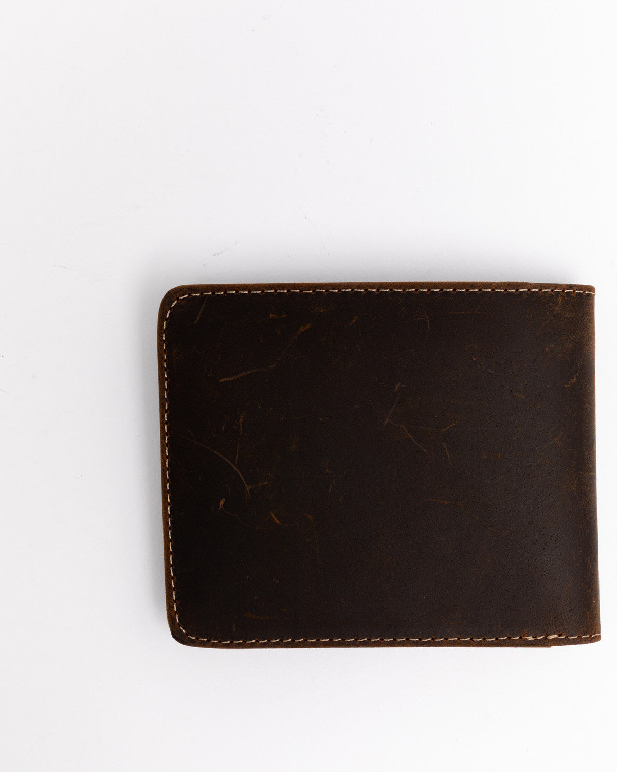 Men's Boot Stitch Bi-Fold Leather Wallet Cognac