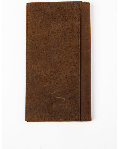 Men's Americana Leather Checkbook Wallet Brown