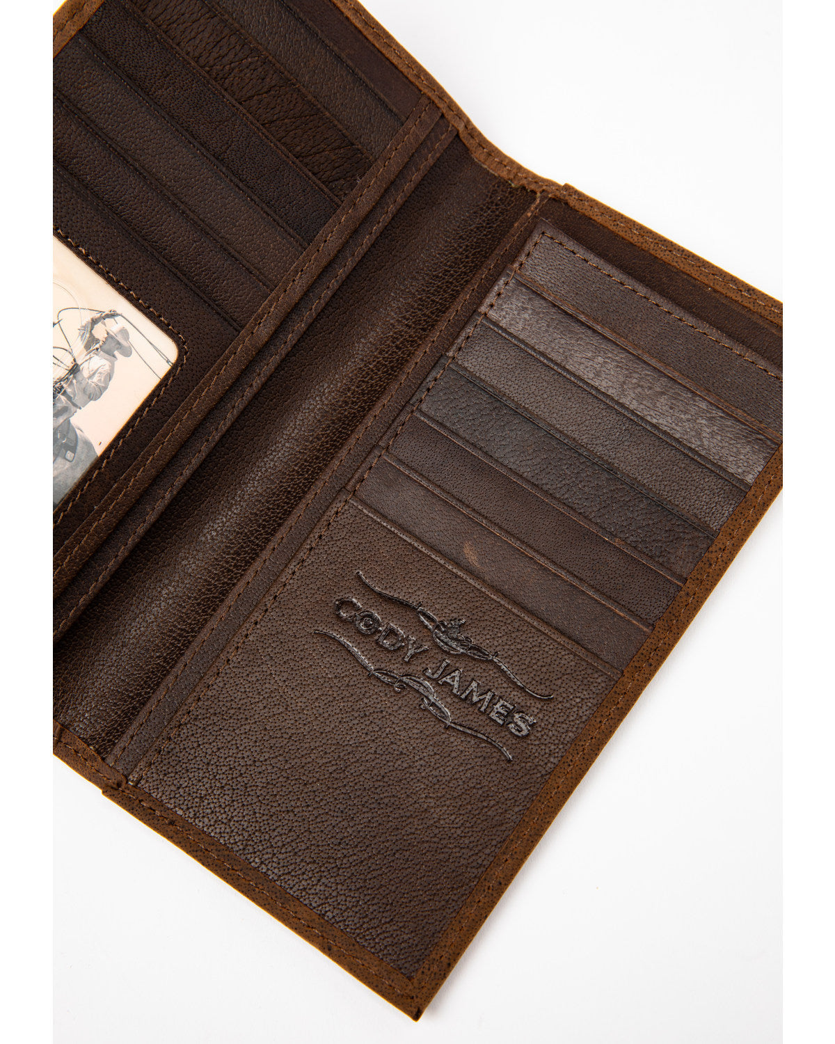 Men's Americana Leather Checkbook Wallet Brown