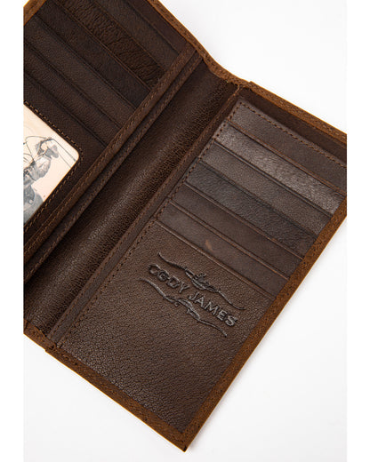 Men's Americana Leather Checkbook Wallet Brown