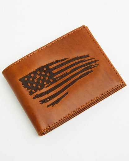 Men's Conway American Flag Bifold Wallet Brown