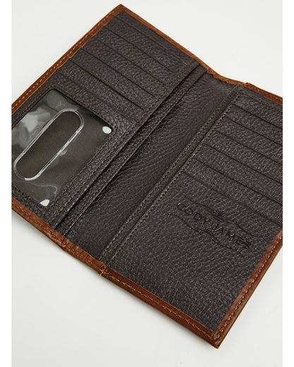 Men's Prescott Tooled Leather Concho Bifold Rodeo Wallet Brown