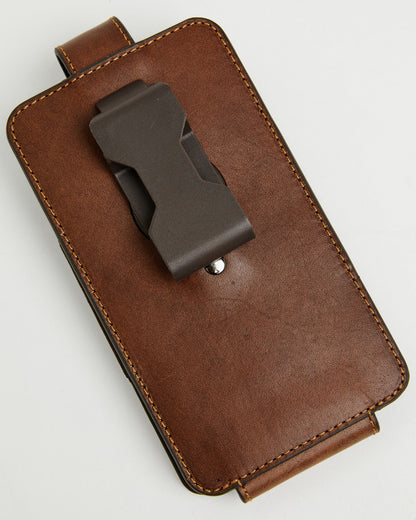 Men's Prescott Tooled Leather Concho Cell Phone Case Brown
