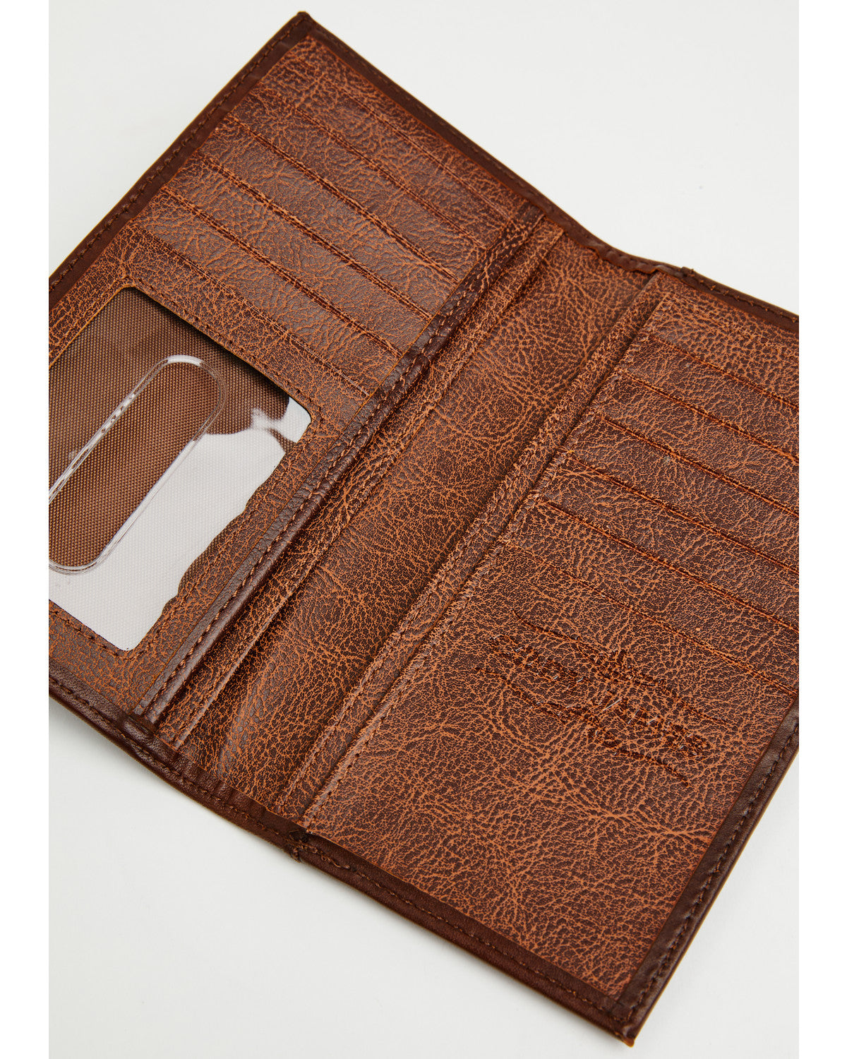 Men's Hutton Basket Weave Tooled Hair-On Bifold Rodeo Walle Brown