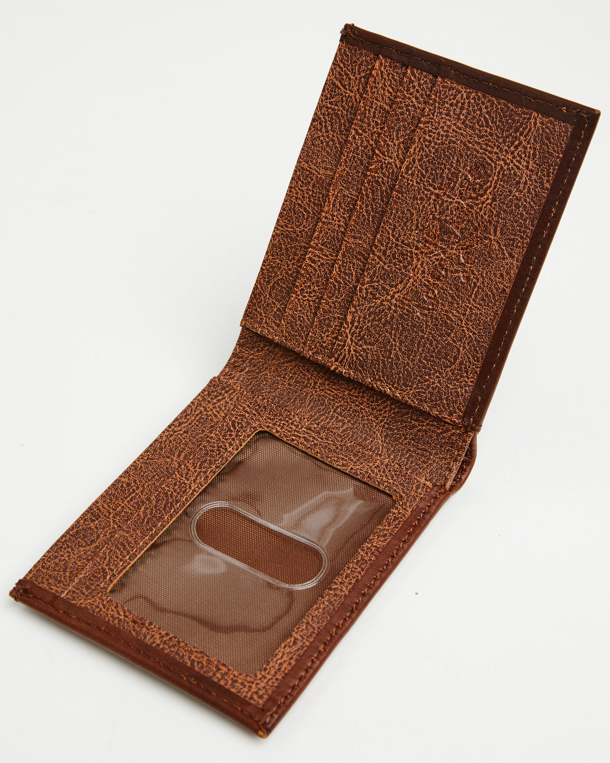 Men's Hutton Basket Weave Tooled Hair-On Bifold Wallet Brown