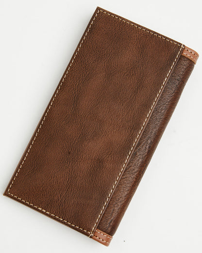 Men's Wells Basketweave Cross Leather Rodeo Wallet Brown