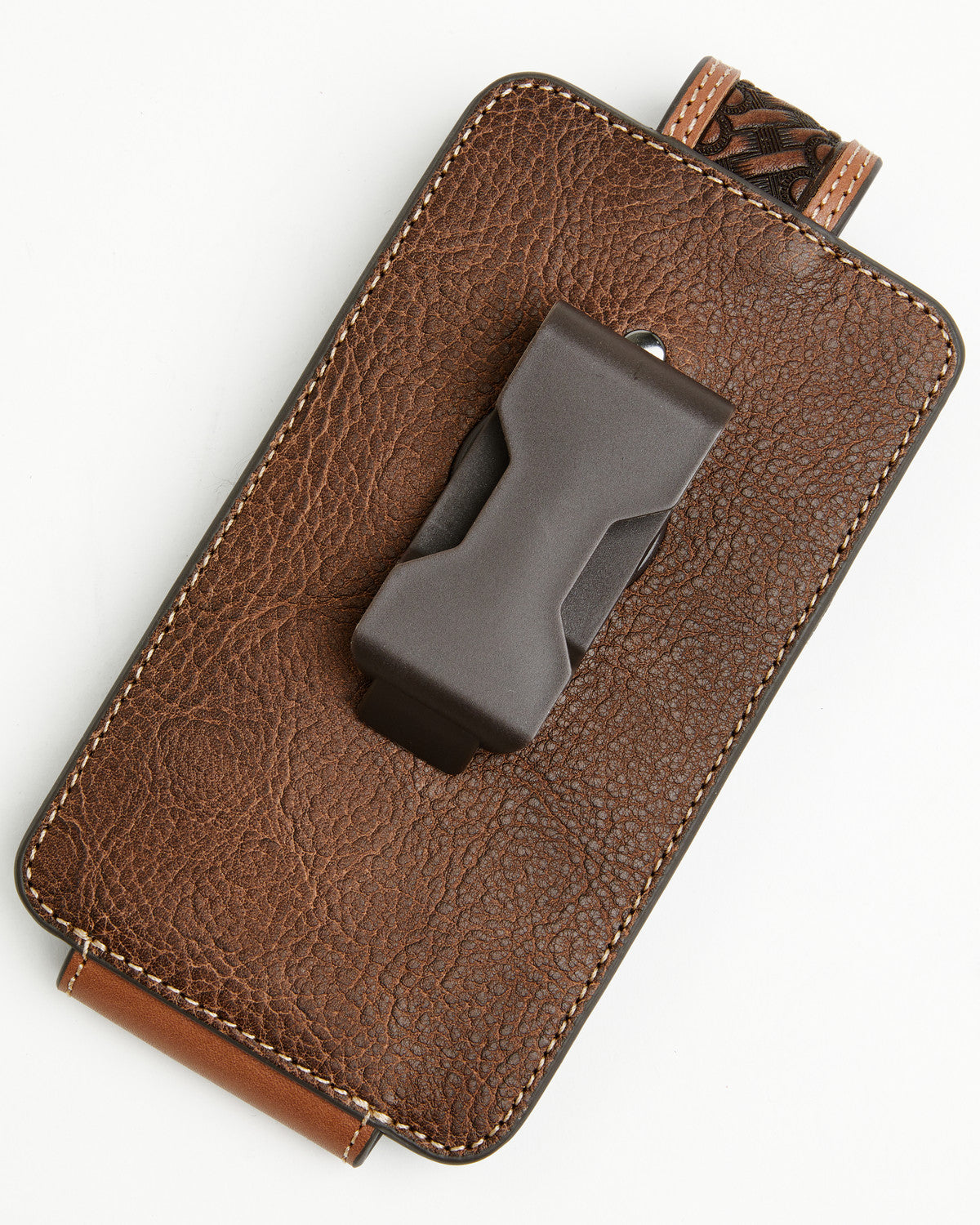 Men's Wells Basketweave Cross Leather Cell Phone Case Brown