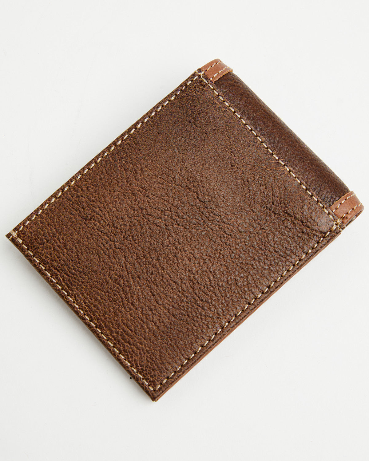 Men's Wells Basketweave Cross Leather Bifold Wallet Brown