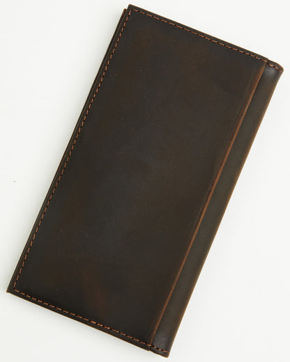Men's Needlepoint Inlay Rodeo Wallet Dark Brown