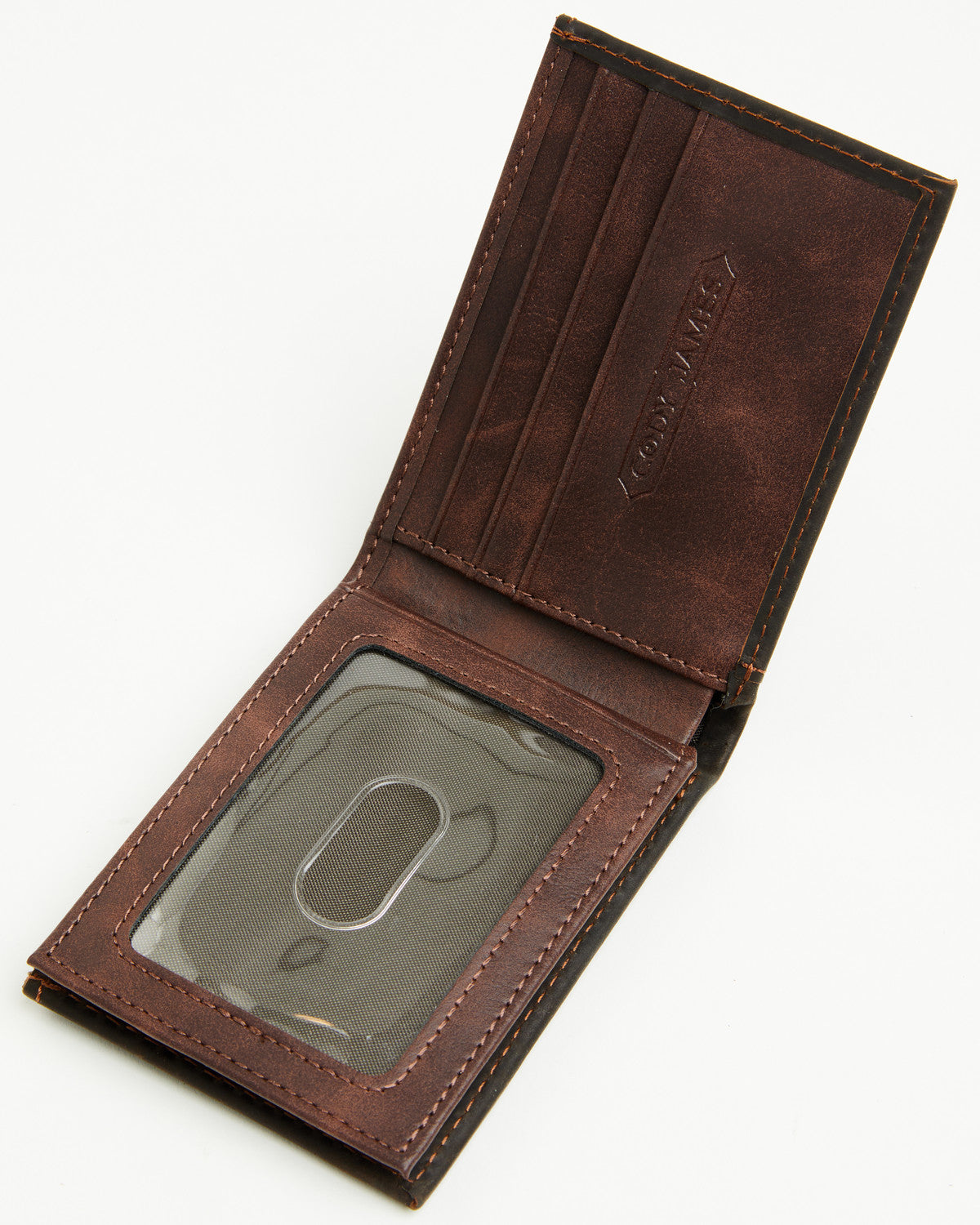 Men's Southwestern Bifold Leather Wallet Dark Brown
