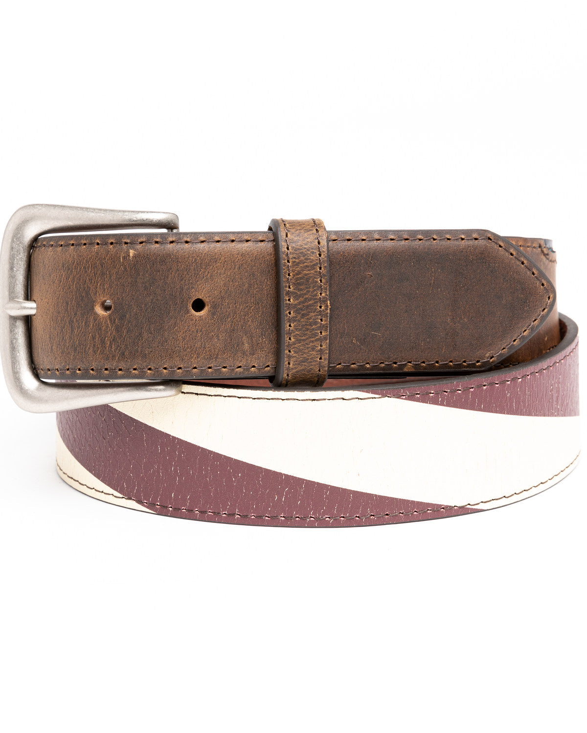 Men's Vintage American Flag Belt Brown