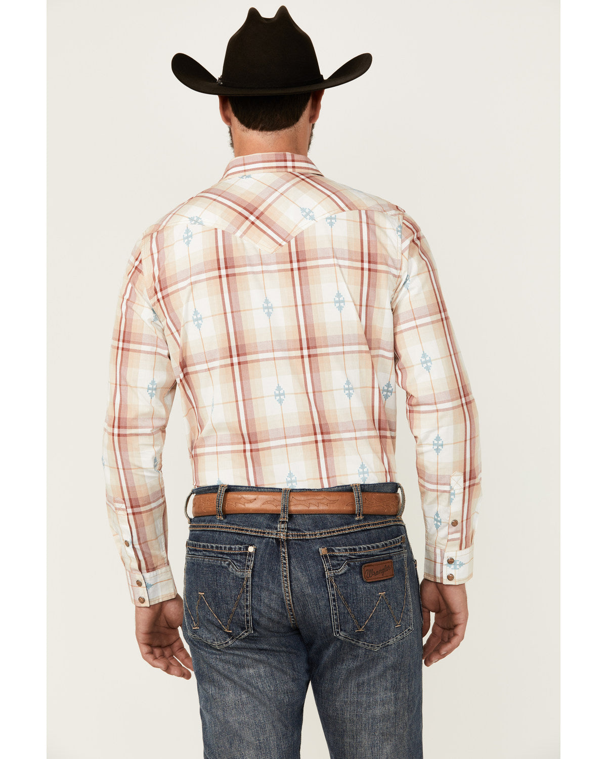 Men's Samba Plaid Print Long Sleeve Snap Western Shirt Red