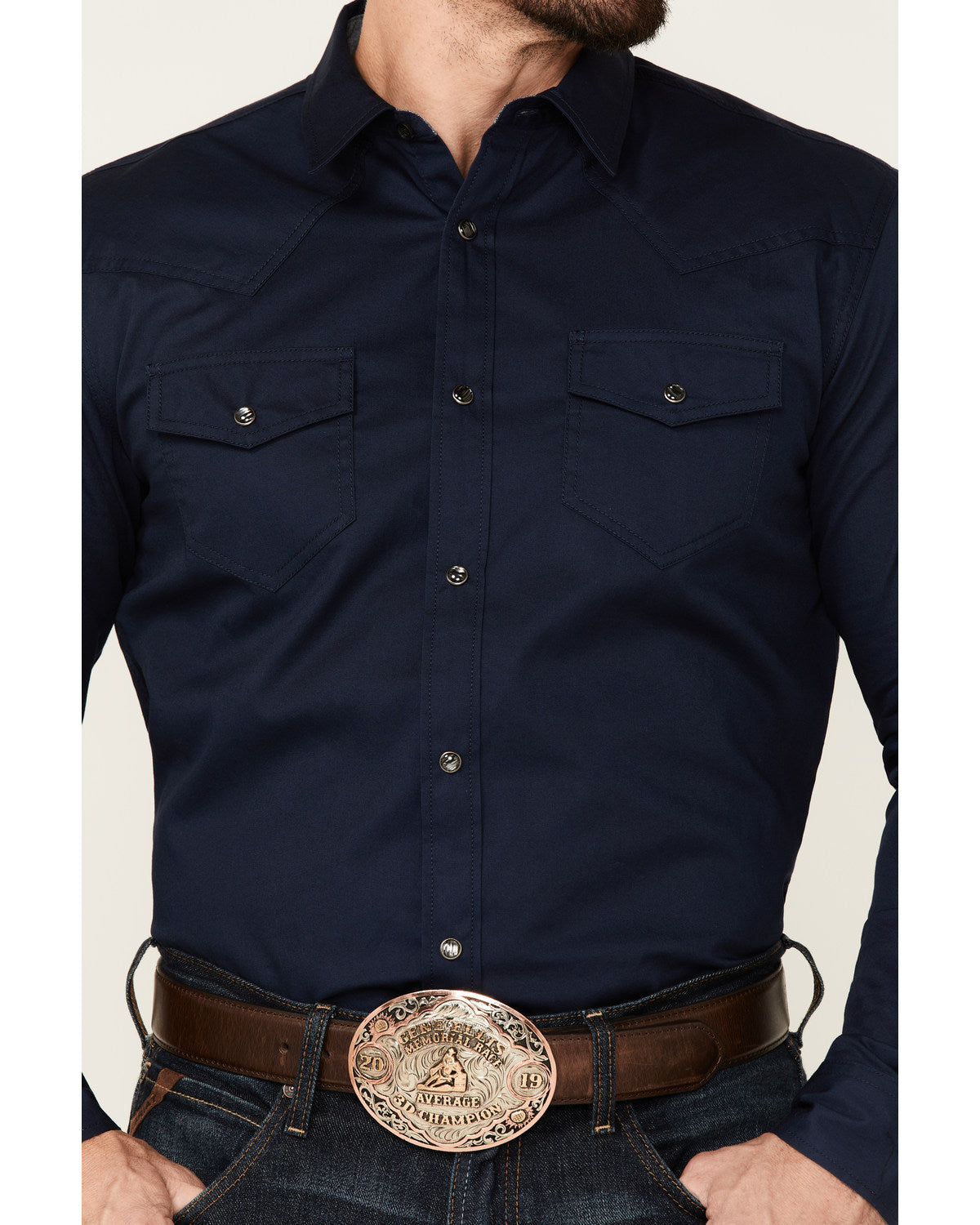 Men's Solid Treadstone Long Sleeve Pearl Snap Western Shirt Black