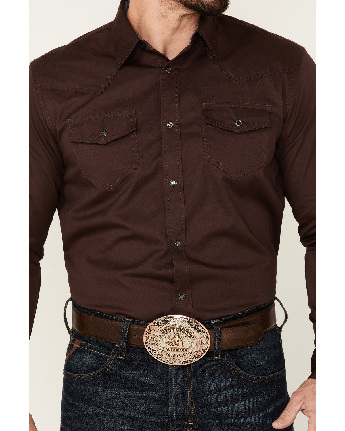 Men's Solid Treadstone Long Sleeve Pearl Snap Western Shirt Black