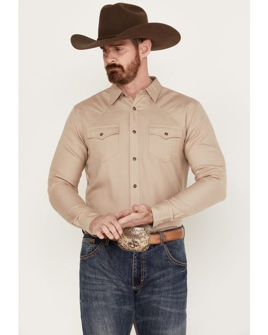Men's Wooly Mammoth Western Long Sleeve Shirt Tan