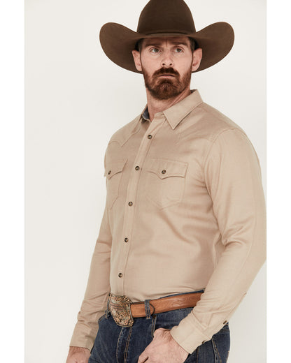 Men's Wooly Mammoth Western Long Sleeve Shirt Tan