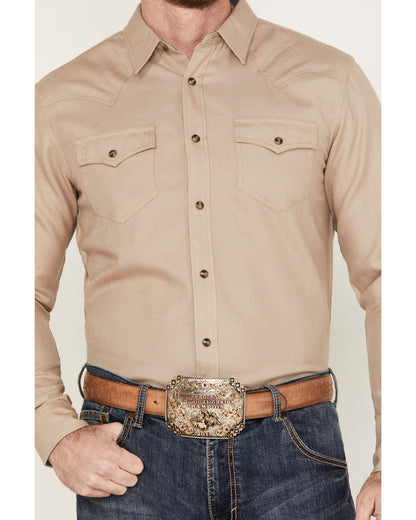 Men's Wooly Mammoth Western Long Sleeve Shirt Tan