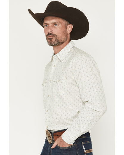 Men's Rocky Range Paisley Print Long Sleeve Snap Western Sh Cream