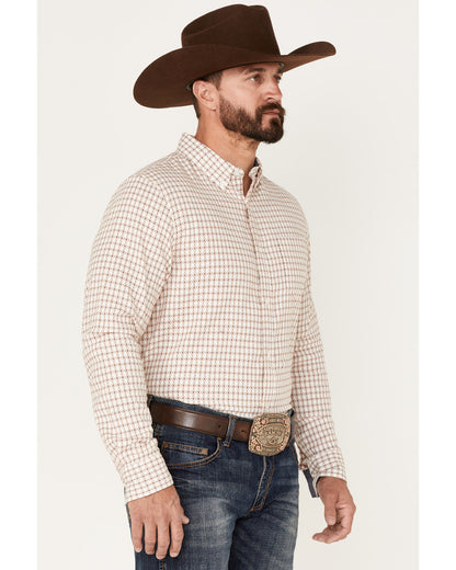 Men's Getaway Check Button-Down Western Shirt White