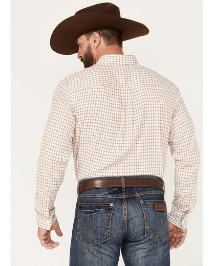 Men's Getaway Check Button-Down Western Shirt White