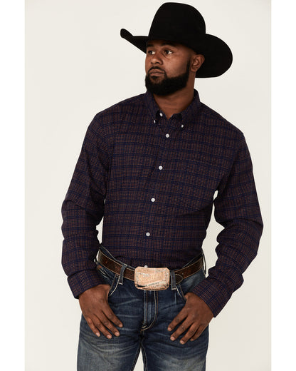 Core Brutus Dobby Geo Print Long Sleeve Button-Down Western Navy