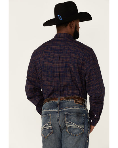 Core Brutus Dobby Geo Print Long Sleeve Button-Down Western Navy