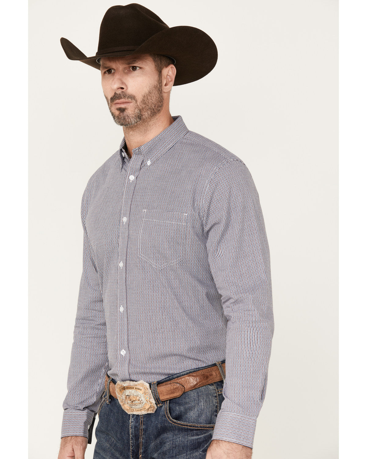 Men's Toby Long Sleeve Button-Down Stretch Western Shirt White