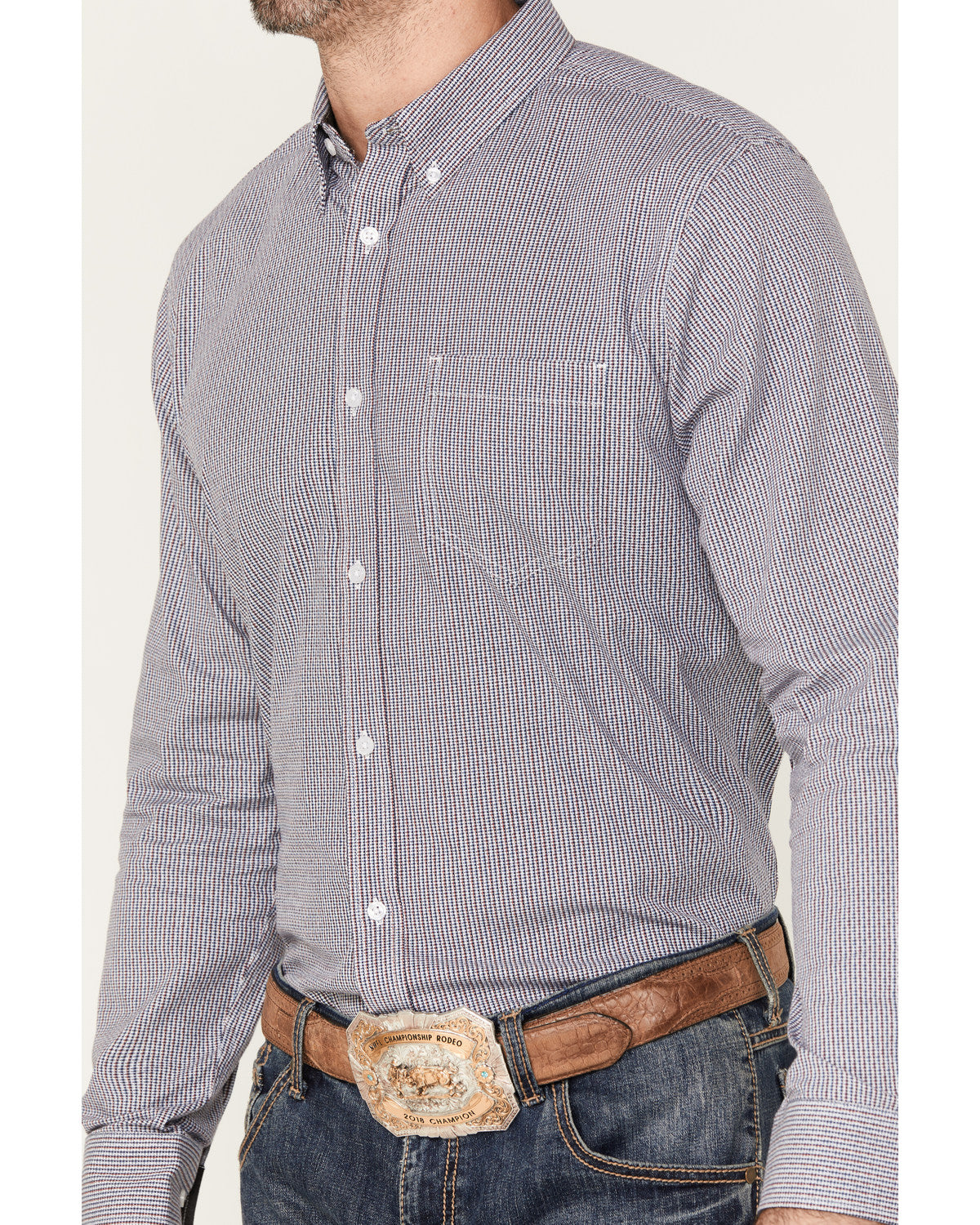 Men's Toby Long Sleeve Button-Down Stretch Western Shirt White