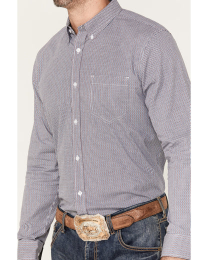 Men's Toby Long Sleeve Button-Down Stretch Western Shirt White