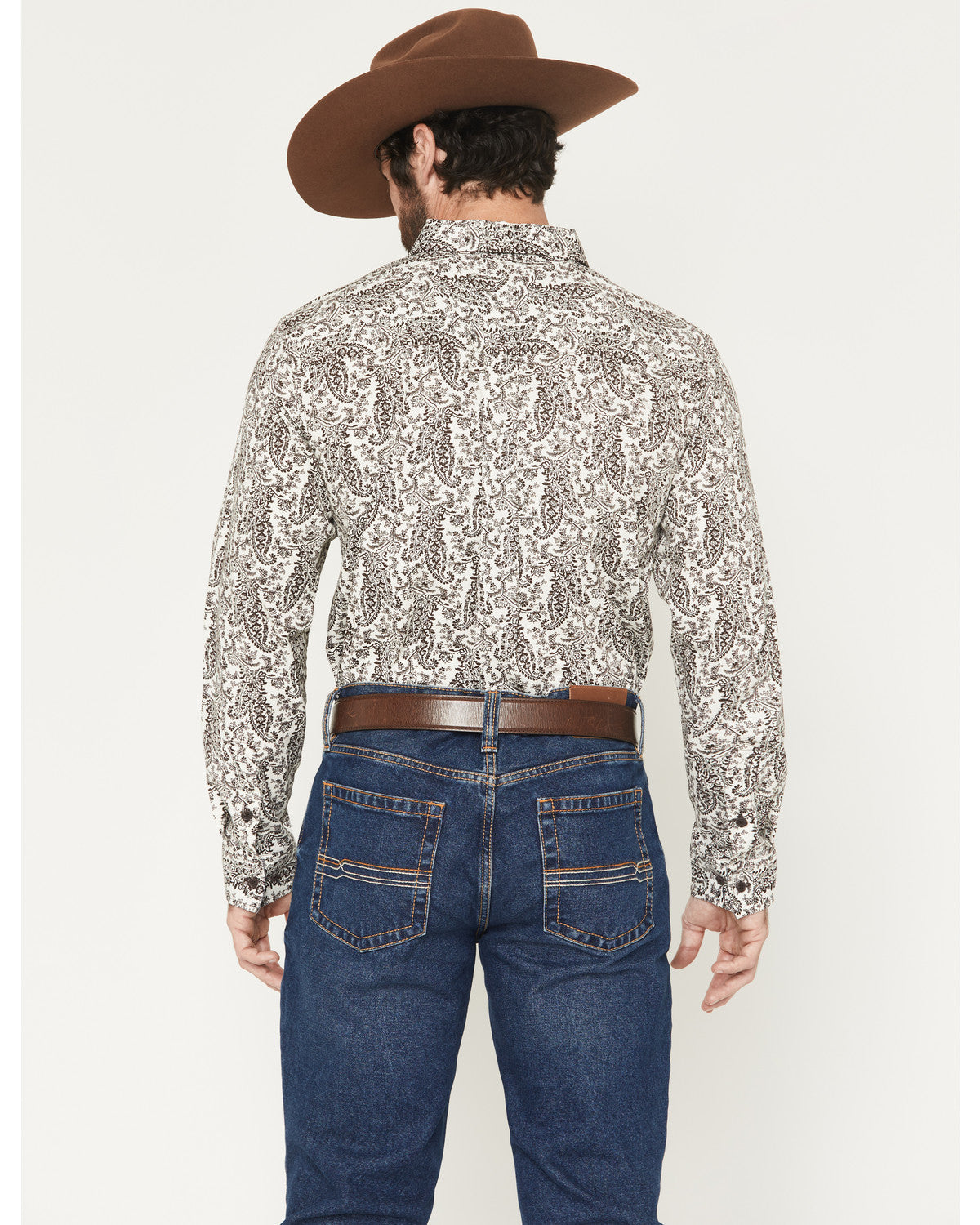Men's Dagget 2.0 Paisley Print Long Sleeve Button-Down Stre Brown