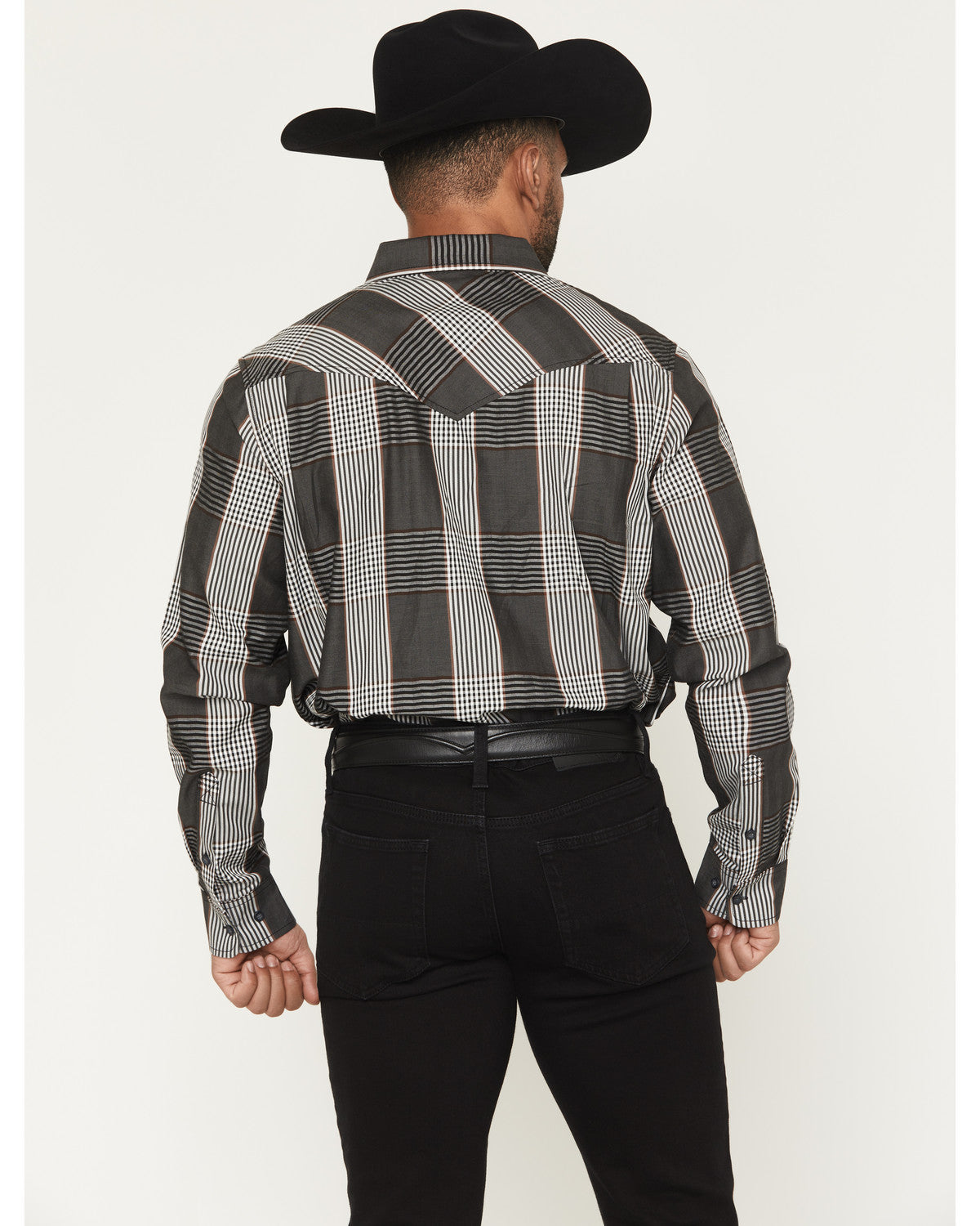 Black 1978® Men's Ace Plaid Print Long Sleeve Button-Down W Charcoal
