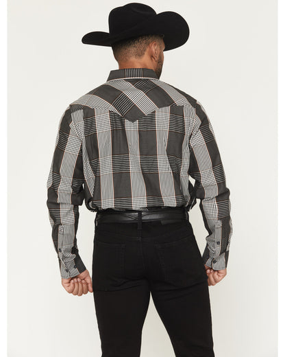 Black 1978® Men's Ace Plaid Print Long Sleeve Button-Down W Charcoal