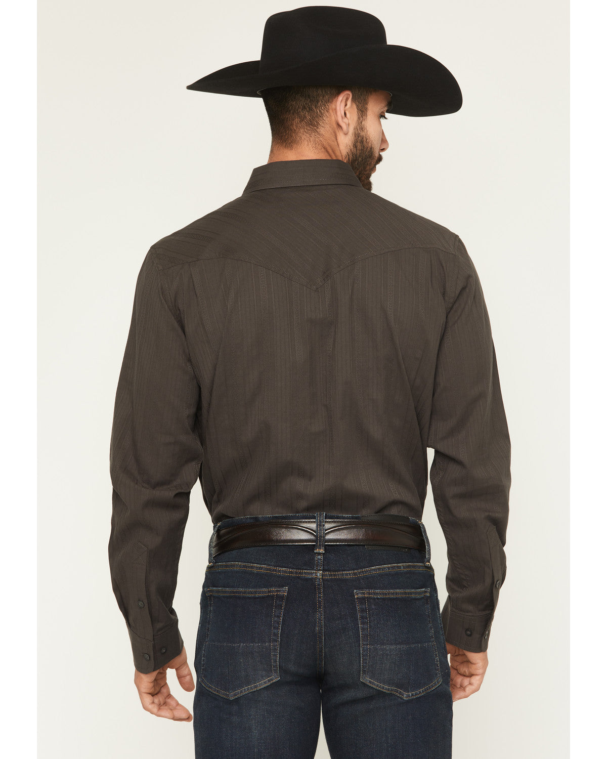 Black 1978® Men's Cluny Tonal Striped Long Sleeve Button-Do Charcoal
