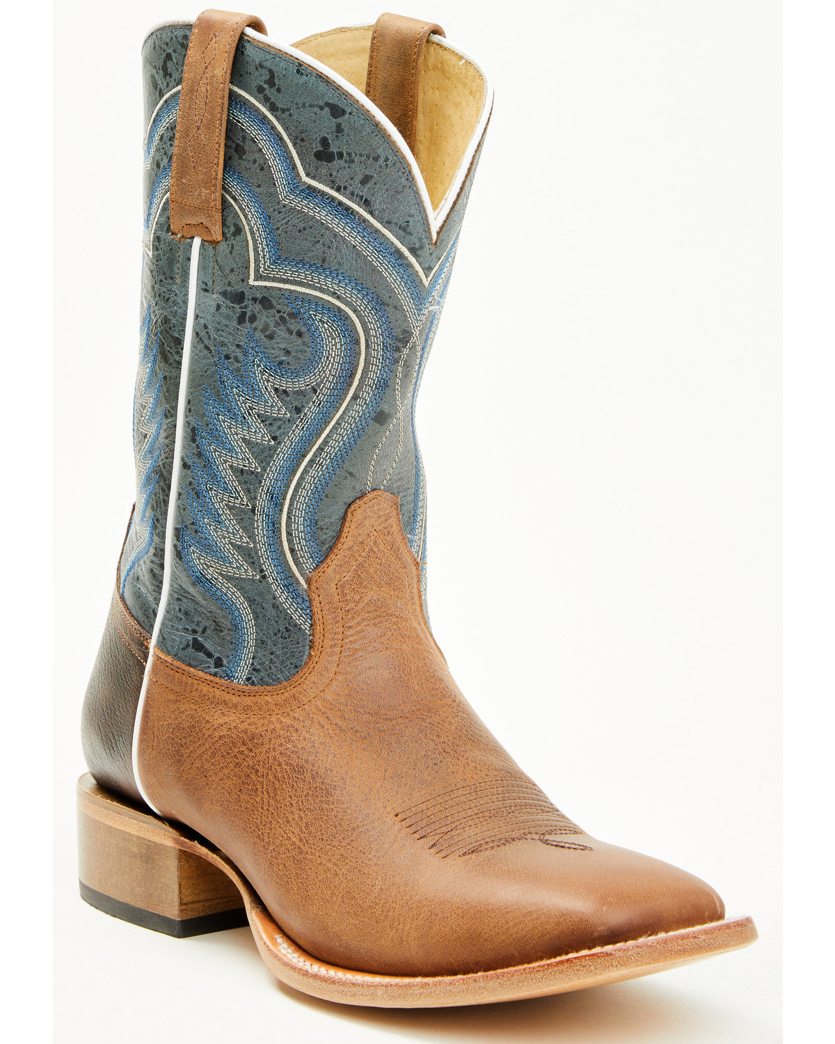 Men's Rover Blue Western Boots - Broad Square Toe Blue