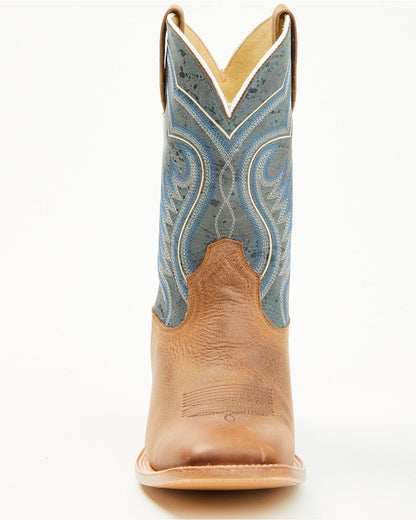 Men's Rover Blue Western Boots - Broad Square Toe Blue