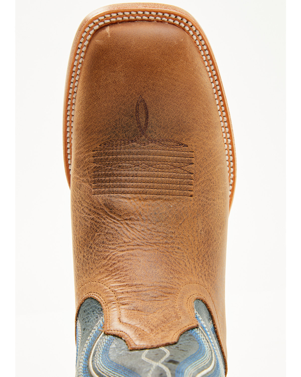 Men's Rover Blue Western Boots - Broad Square Toe Blue