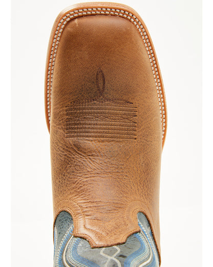 Men's Rover Blue Western Boots - Broad Square Toe Blue
