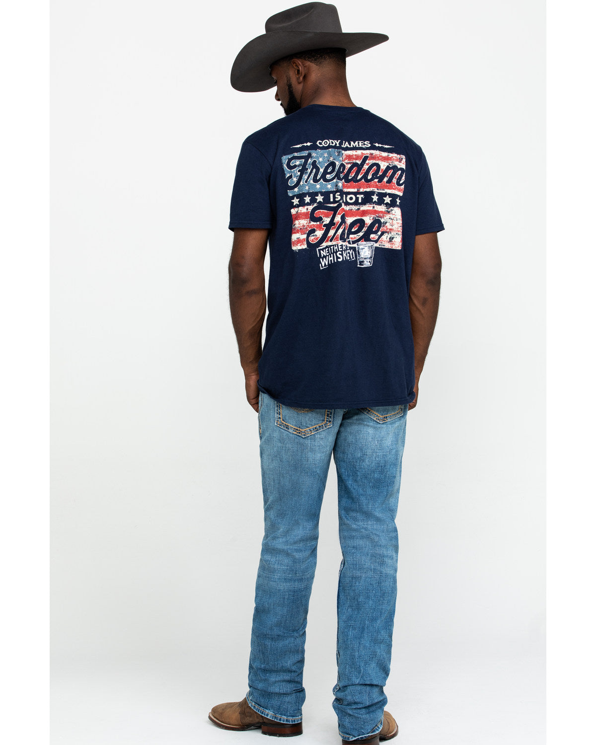 Men's Clover Leaf Wash Jackson Slim Straight Stretch Denim Blue