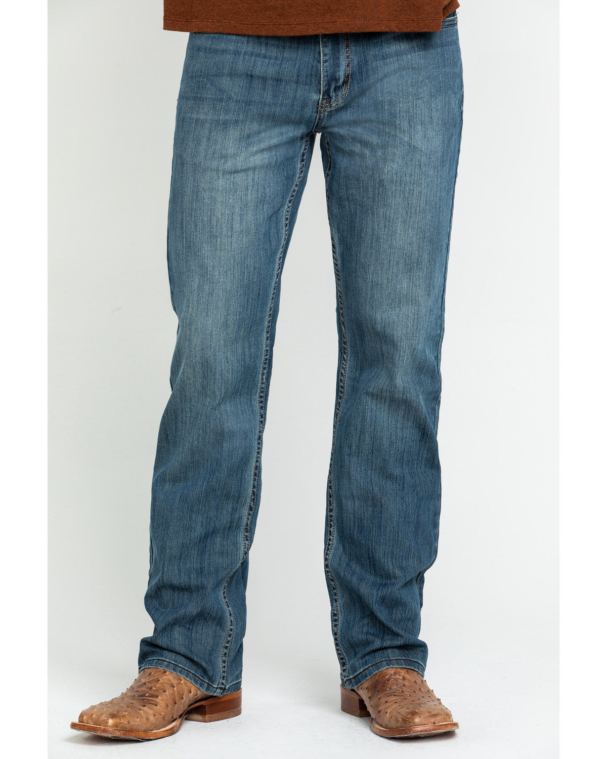 Men's Bozeman Wash Wyatt Slim Bootcut Stretch Denim Jeans Indigo
