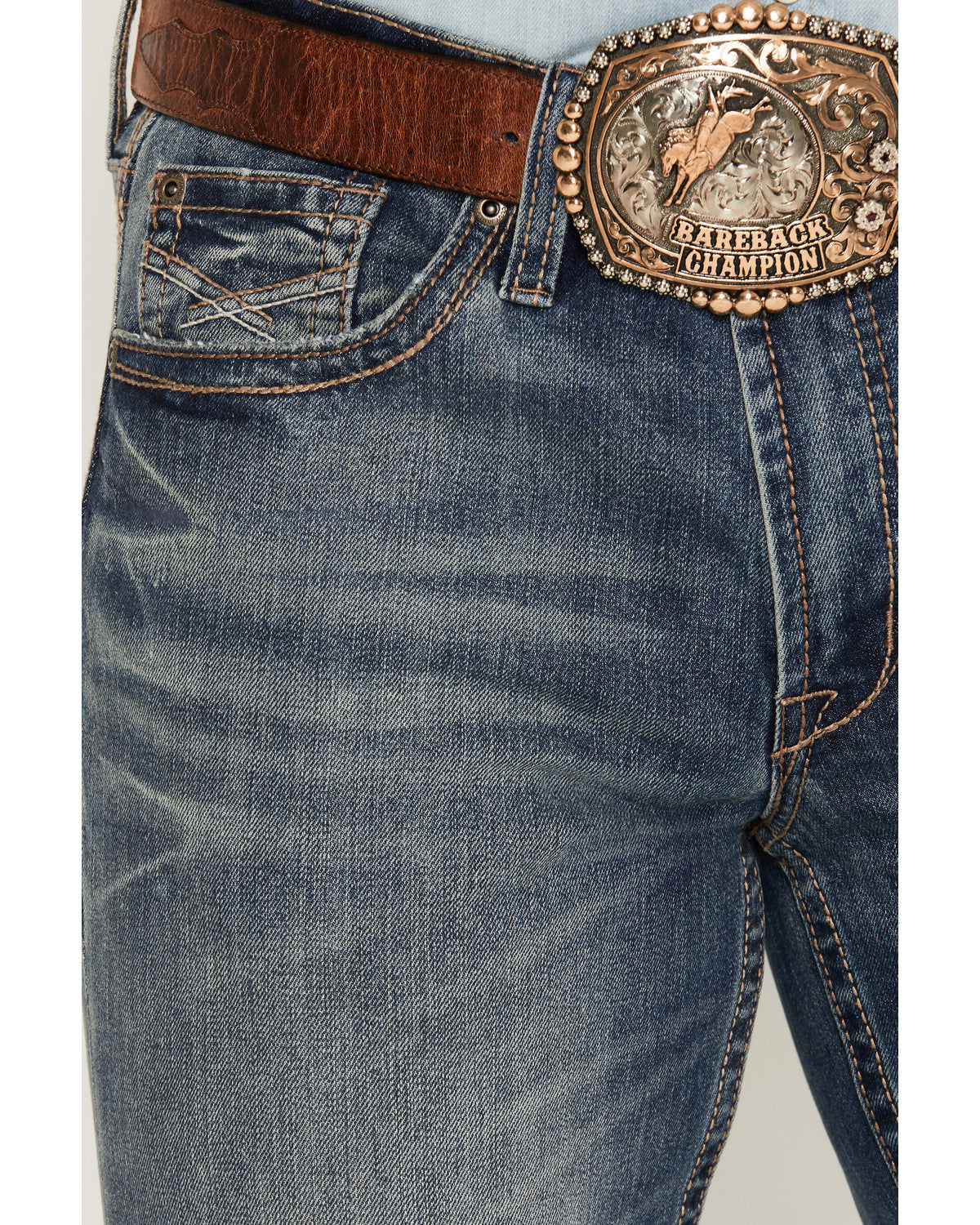 Men's Denver Wash Wyatt Slim Bootcut Stretch Denim Jeans Medium Wash