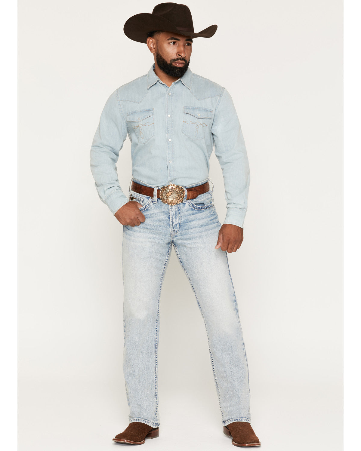 Men's Austin Wash Yukon Relaxed Straight Stretch Denim Jean Light Wash