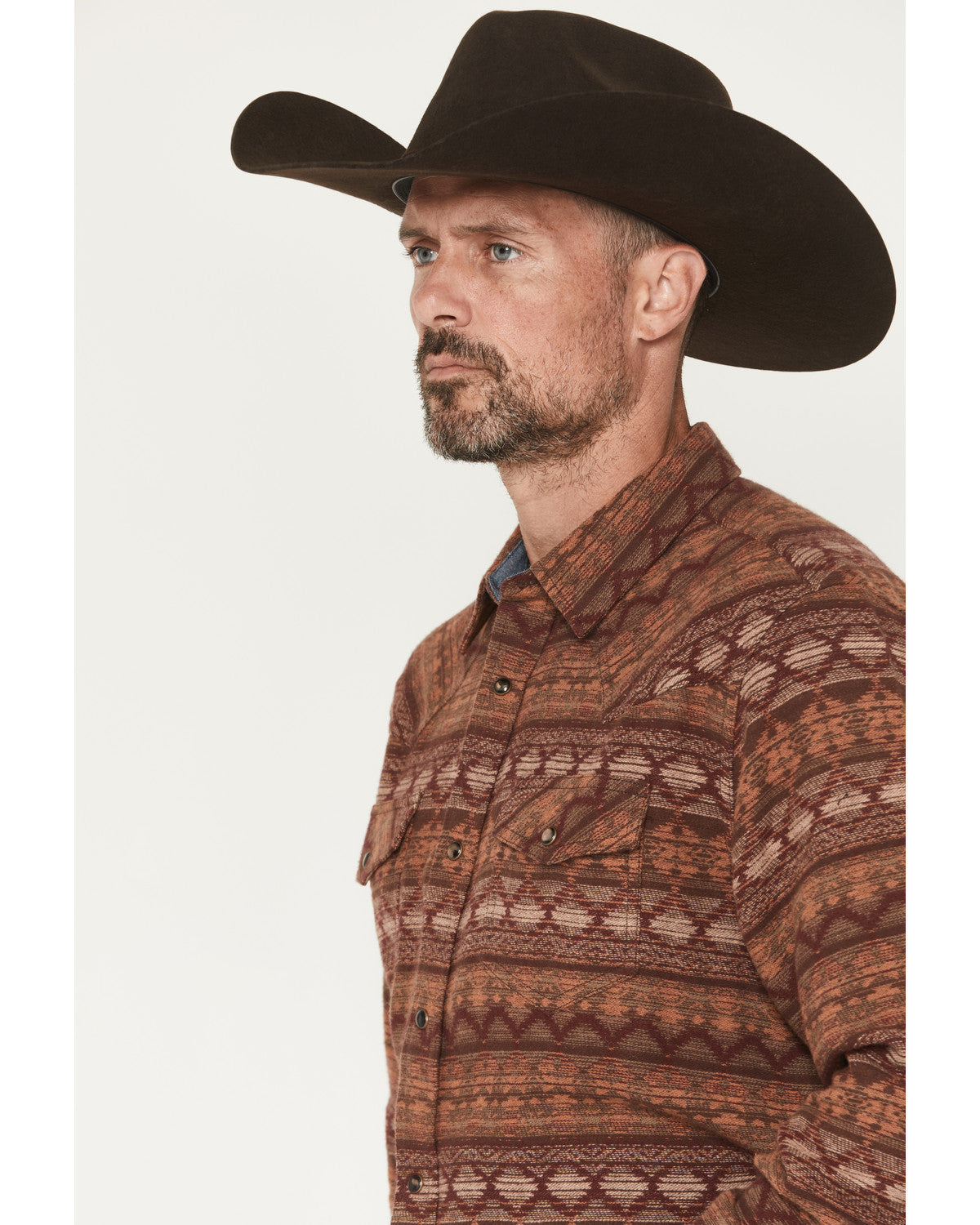 Men's Red Label Southwestern Print Long Sleeve Snap Flannel Red