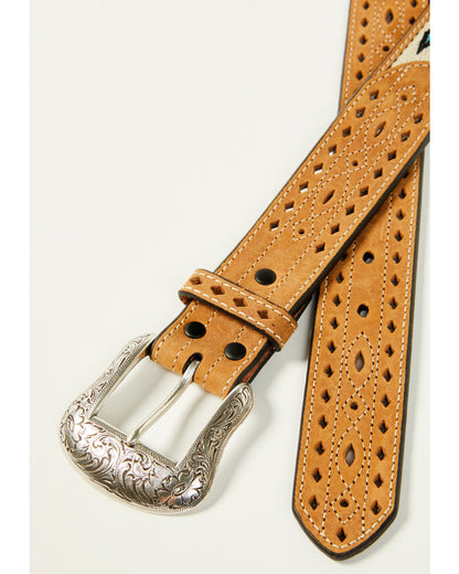 Men's Southwestern Woven Belt Medium Brown